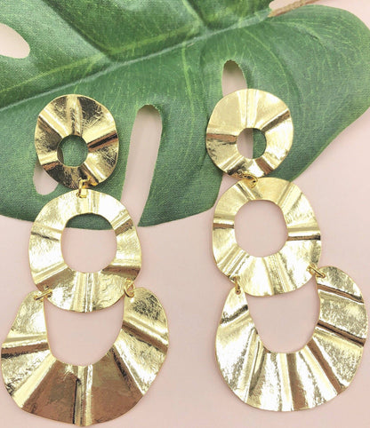 Lynda 24kt Gold Plated Statement Earrings - Uniquely Claudia Boutique