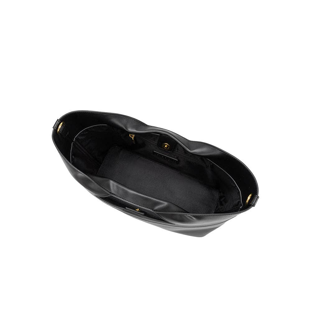 Black baby bouncer seat on a white background