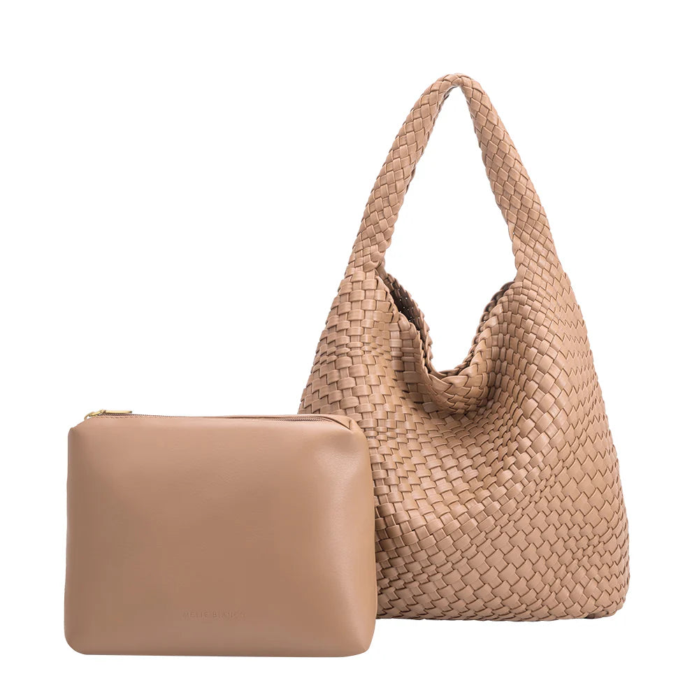 MELIE BIANCO: Johanna Nude Recycled Vegan Shoulder Bag | Uniquely Claudia Boutique 