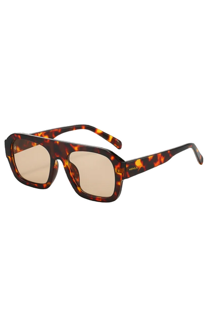 Black sunglasses with red accents on a white background