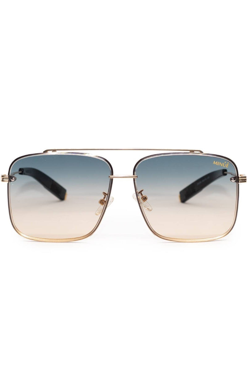 MINUE: Parks Gold Cobalt Sunglasses | Uniquely Claudia Boutique