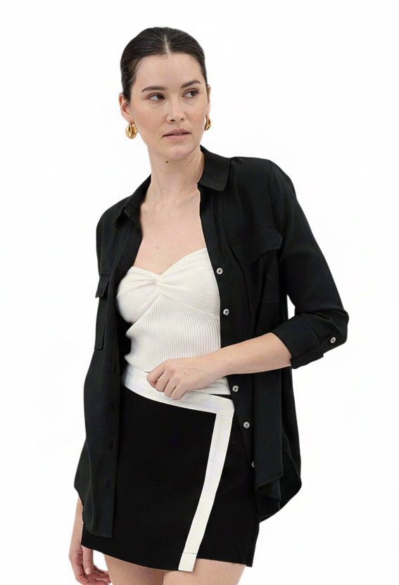 Mabel Contrast Trim Wrap Skort | Uniquely Claudia 