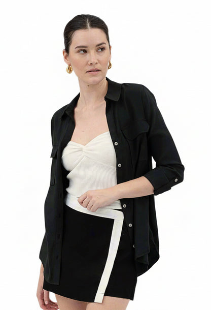 Mabel Contrast Trim Wrap Skort | Uniquely Claudia 