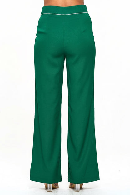 Maddie Embellished Emerald Pants | Uniquely Claudia Boutique 