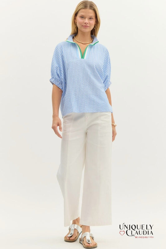 Manuela Striped Dolman Sleeve Top | Uniquely Claudia 