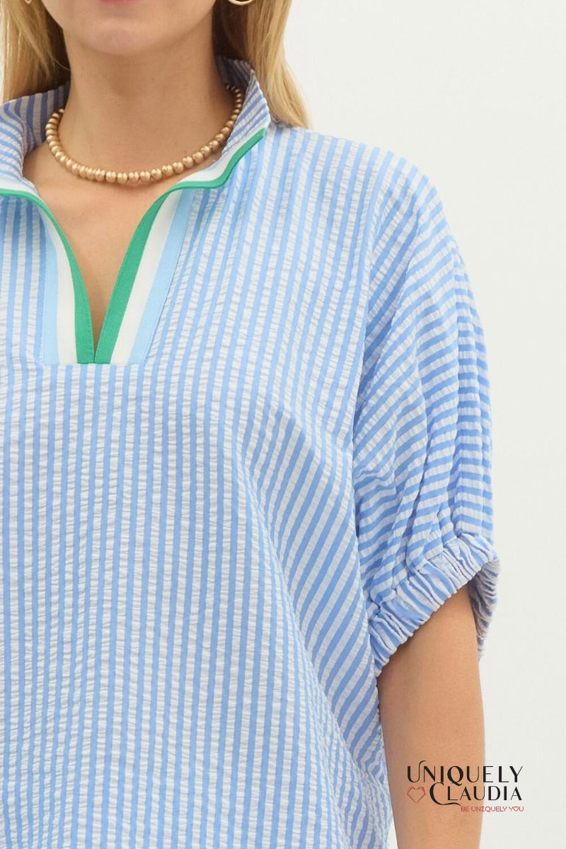 Manuela Striped Dolman Sleeve Top | Uniquely Claudia 