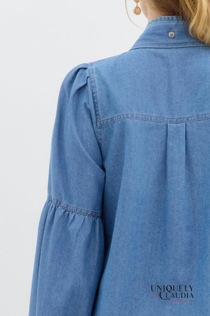 Martina Balloon Sleeve Button-Down Tencel Shirt