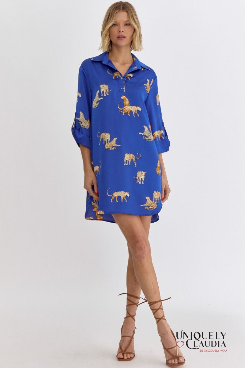 Mayra Cheetah Print Tunic Mini Dress | Uniquely Claudia Boutique