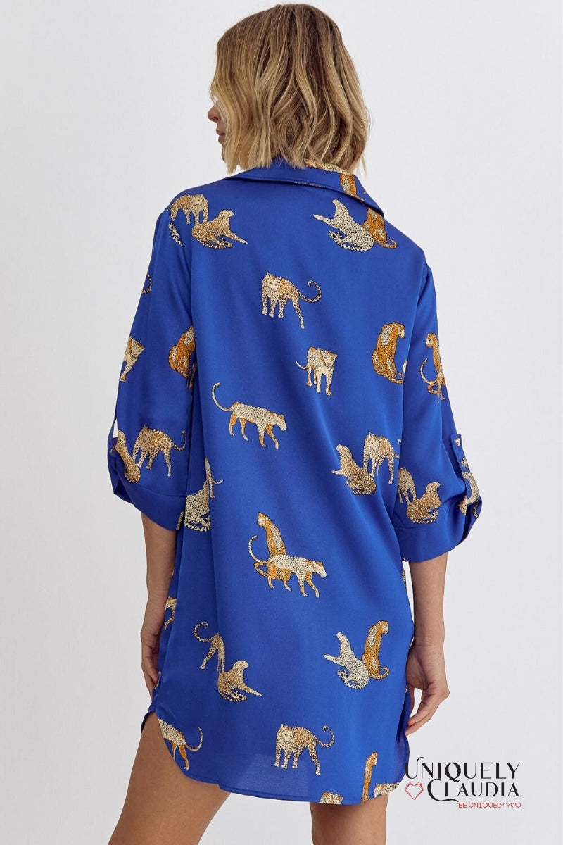 Mayra Cheetah Print Tunic Mini Dress | Uniquely Claudia Boutique