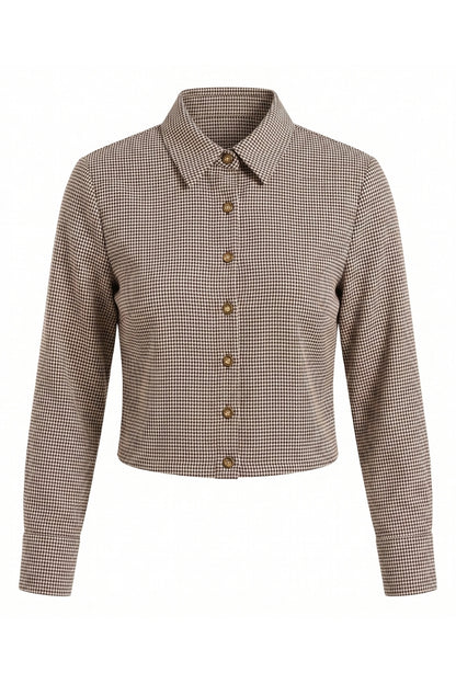 Mazie Gingham Open Back Blouse