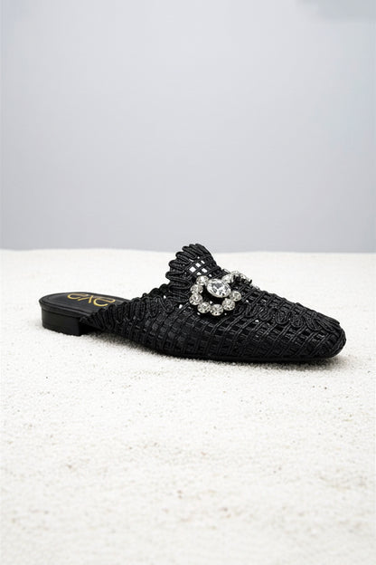 Melas Embellished Leather Loafer Mule
