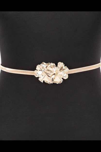 Metal Flower Spring Gold Stretch Belt - Uniquely Claudia Boutique