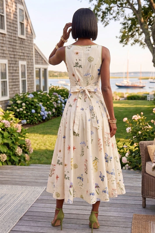 Michelle Garden Bloom Front-Zip Maxi Dress