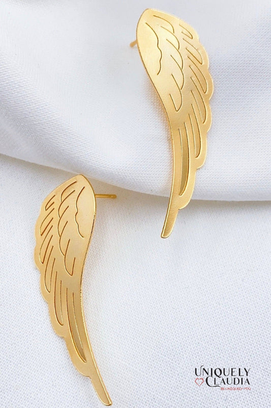 Mini Angel Wings 24KT Gold Plated Earrings | Uniquely Claudia Boutique 
