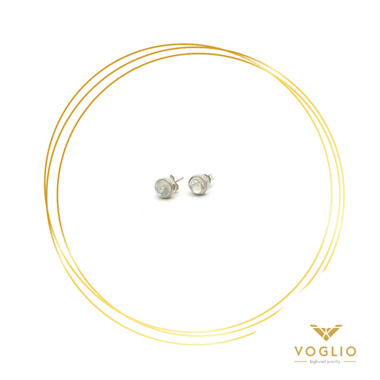 VOGLIO: Moonstone Sterling Silver Stud Earrings