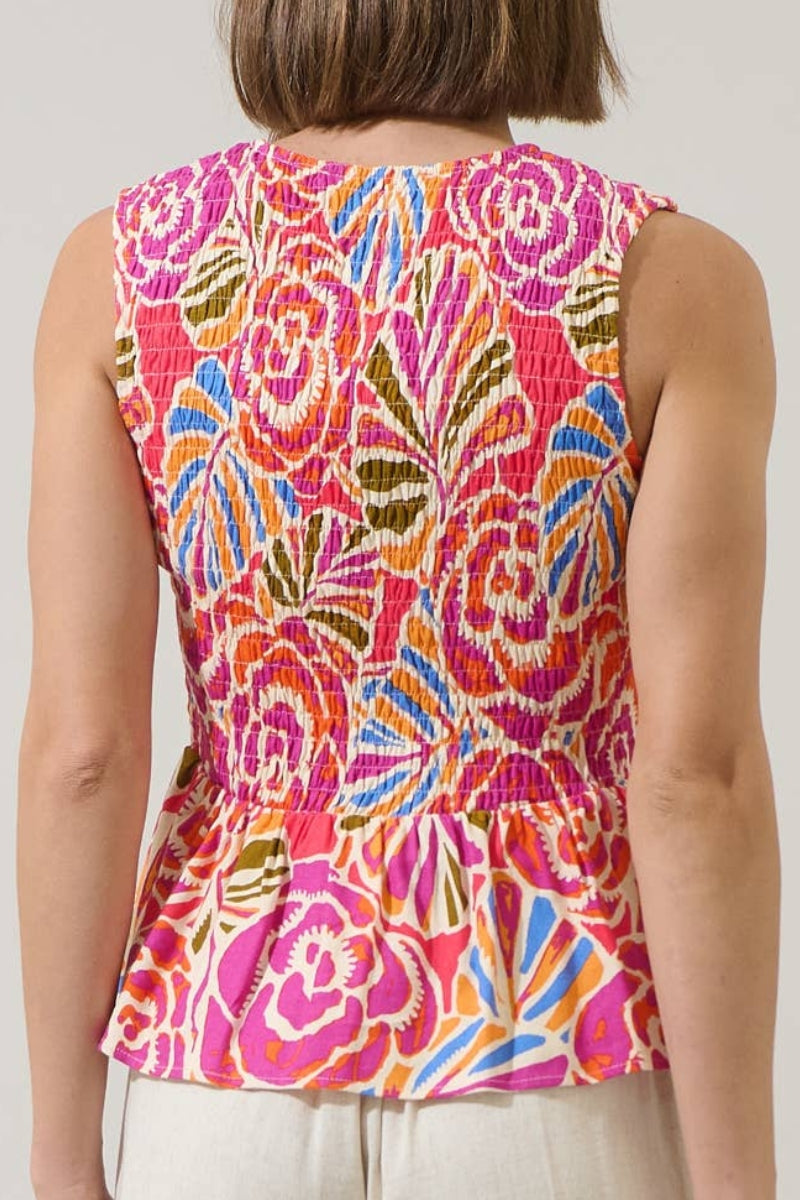 Naomi Floral Smocked Peplum Top