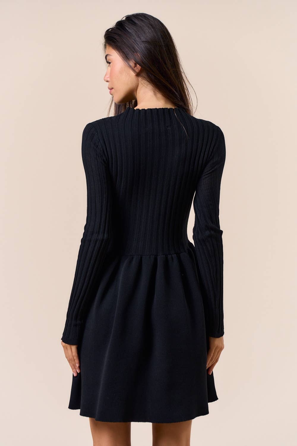 Ninette Ribbed Sweater Flared Mini Dress
