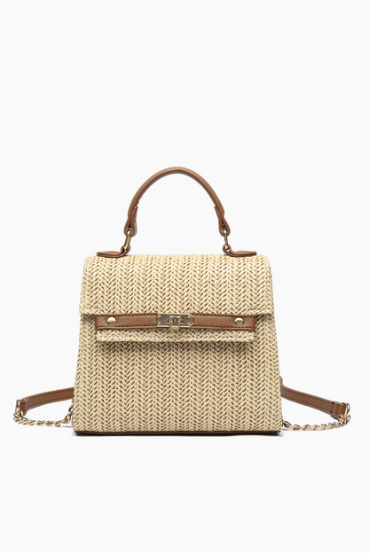 Woven Straw Crossbody Purse Casual Vacation Travel Bag: Natural - Uniquely Claudia Boutique