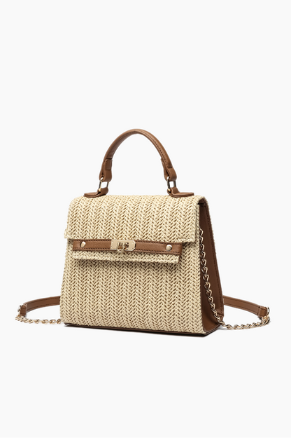 Woven Straw Crossbody Purse Casual Vacation Travel Bag: Natural - Uniquely Claudia Boutique