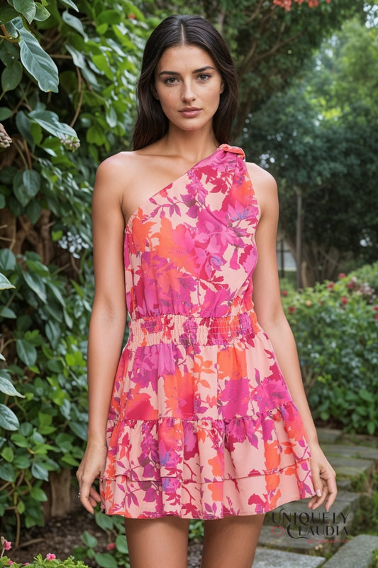 Paola One Shoulder Mini Dress | Uniquely Claudia Boutique