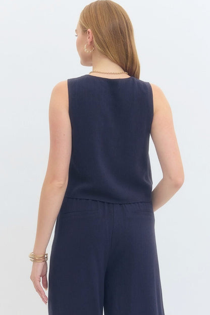 Paula Navy Vest & Pant Set - Uniquely Claudia Boutique