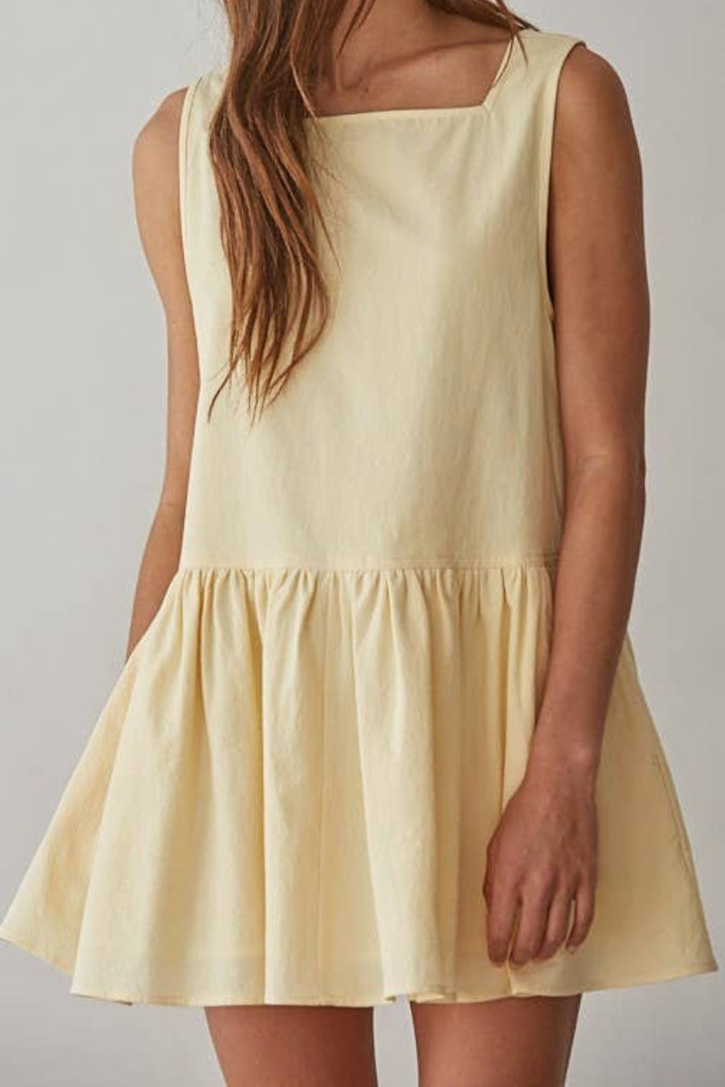 Peggy Sleeveless Square Neck Flare Mini Dress
