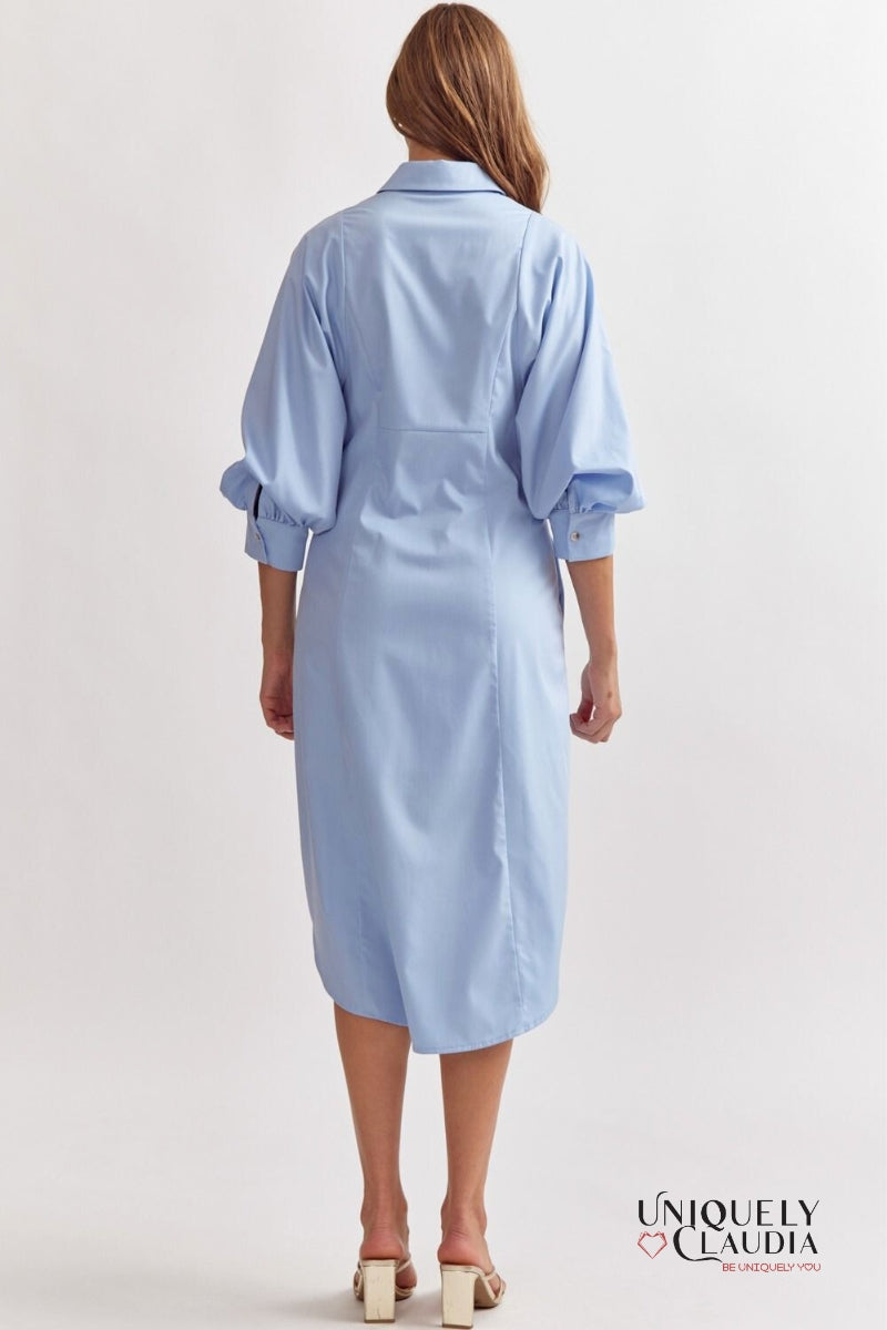 Rafaela Tie Front Button-Down Midi Dress