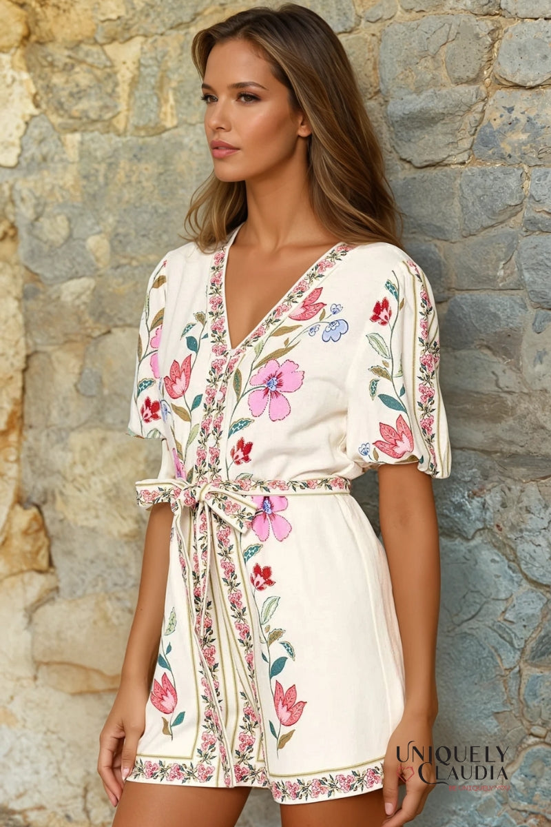 Rafaela Flower Print Romper | Uniquely Claudia