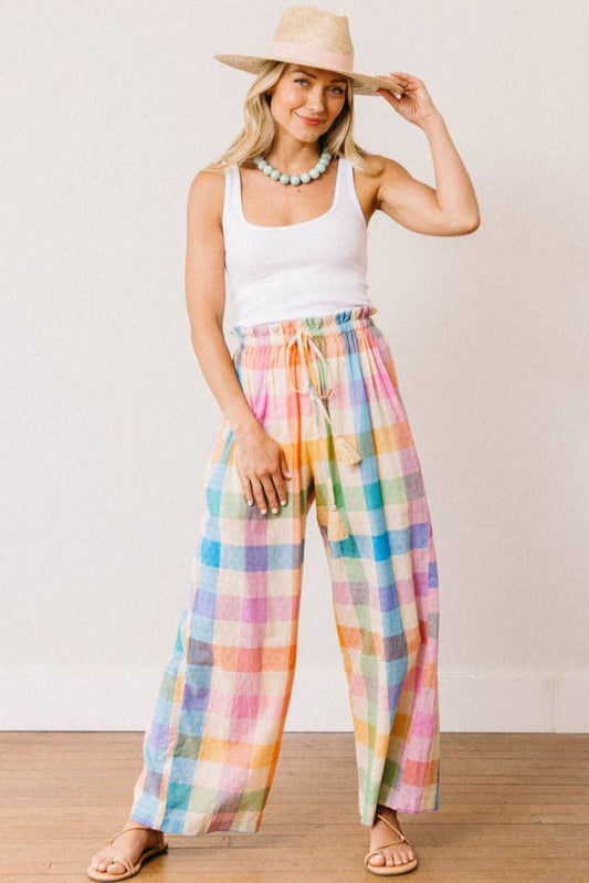 Rainbow Plaid Daphne Pant - Uniquely Claudia Boutique