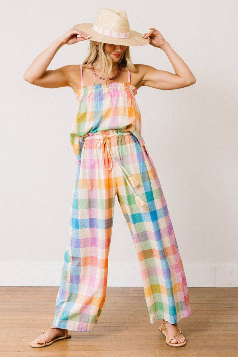 Rainbow Plaid Daphne Pant - Uniquely Claudia Boutique