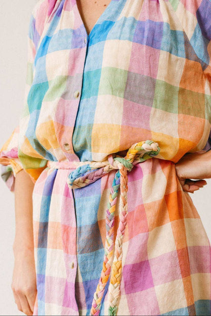 Rainbow Plaid Pippa Dress - Uniquely Claudia Boutique