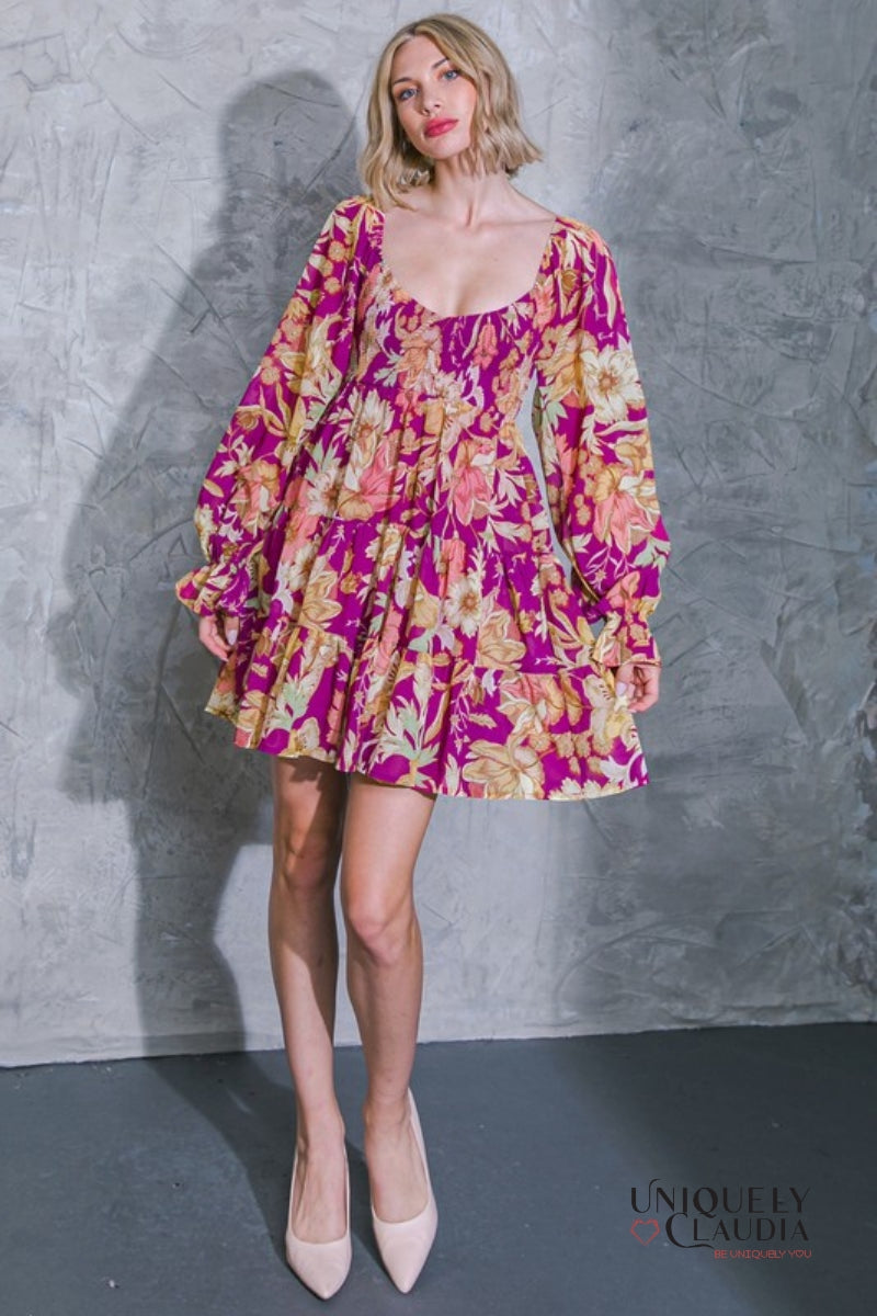 Rhea Sweetheart Neckline Smocked Mini Dress | Uniquely Claudia Boutique