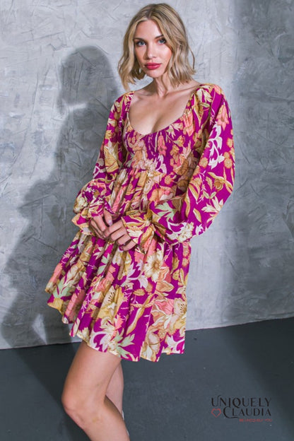 Rhea Sweetheart Neckline Smocked Mini Dress | Uniquely Claudia Boutique