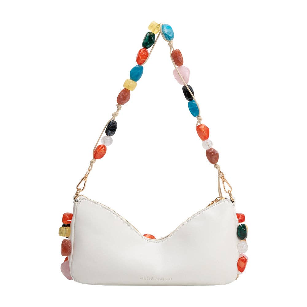 Rhodes Ivory Vegan Leather Shoulder Bag - Uniquely Claudia Boutique