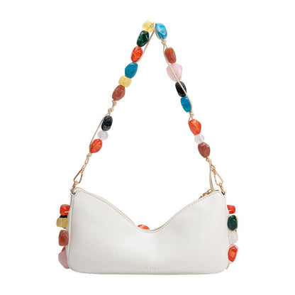 Rhodes Ivory Vegan Leather Shoulder Bag - Uniquely Claudia Boutique