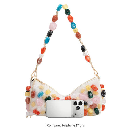 Rhodes Ivory Vegan Leather Shoulder Bag - Uniquely Claudia Boutique