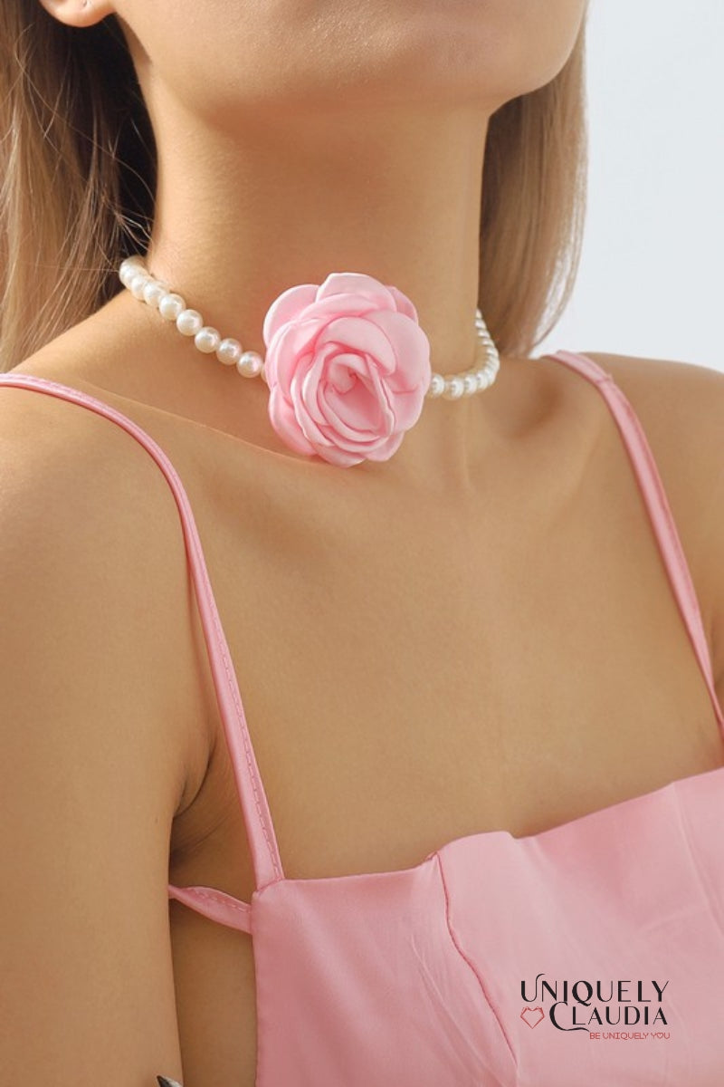 Rose Bud Pearl Choker - Uniquely Claudia Boutique