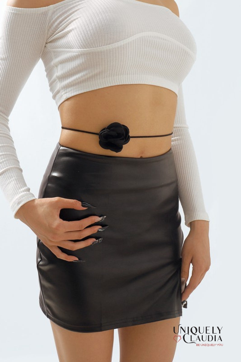 Satin Rose & Suede Choker  | Uniquely Claudia Boutique