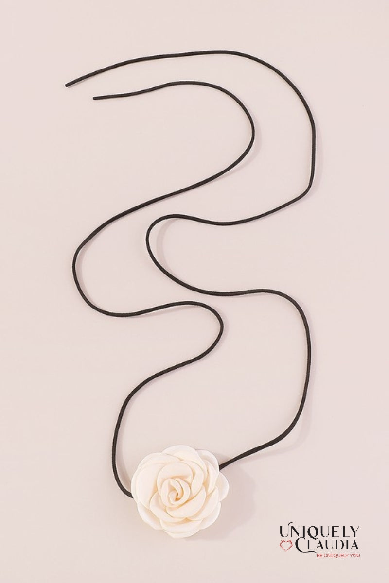 Satin Rose & Suede Choker  | Uniquely Claudia Boutique