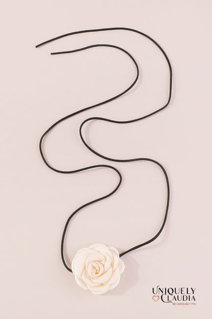 Satin Rose & Suede Choker  | Uniquely Claudia Boutique