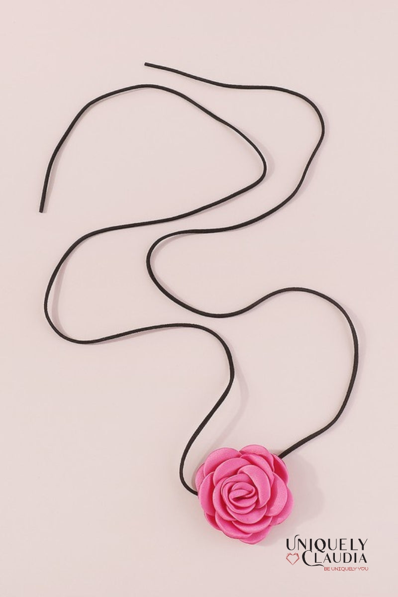 Satin Rose & Suede Choker  | Uniquely Claudia Boutique