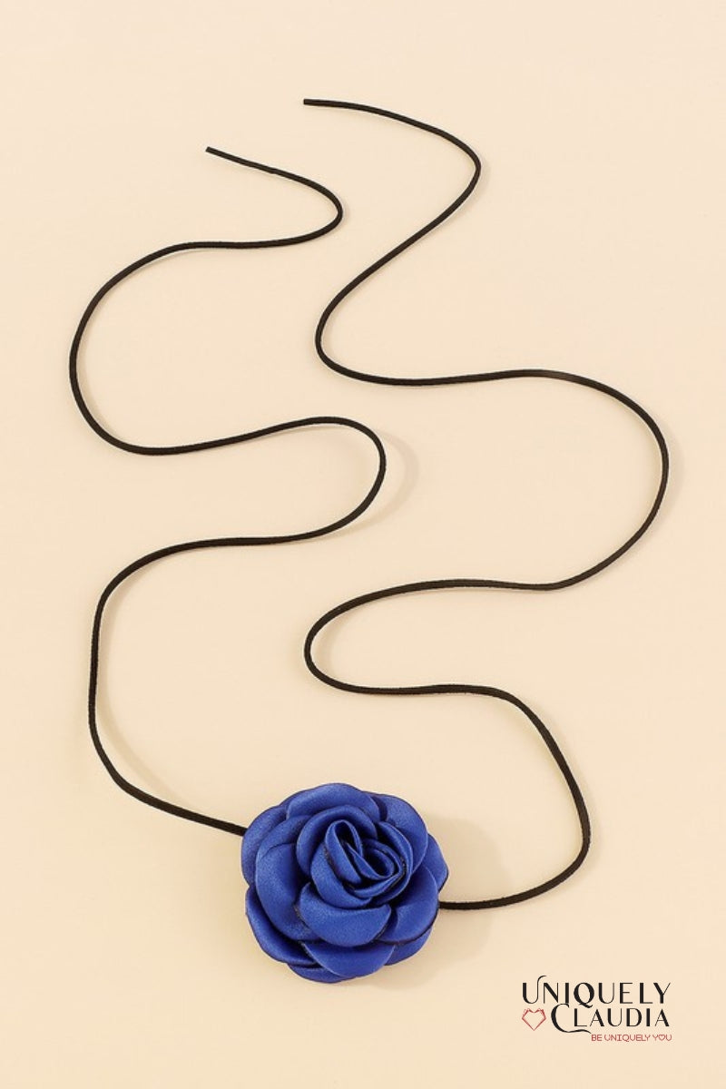 Satin Rose & Suede Choker  | Uniquely Claudia Boutique