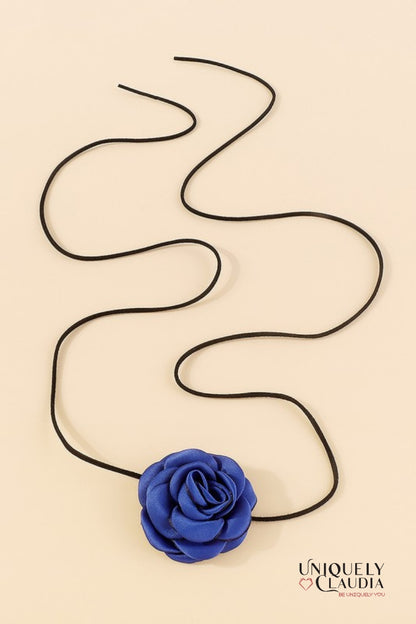 Satin Rose & Suede Choker  | Uniquely Claudia Boutique