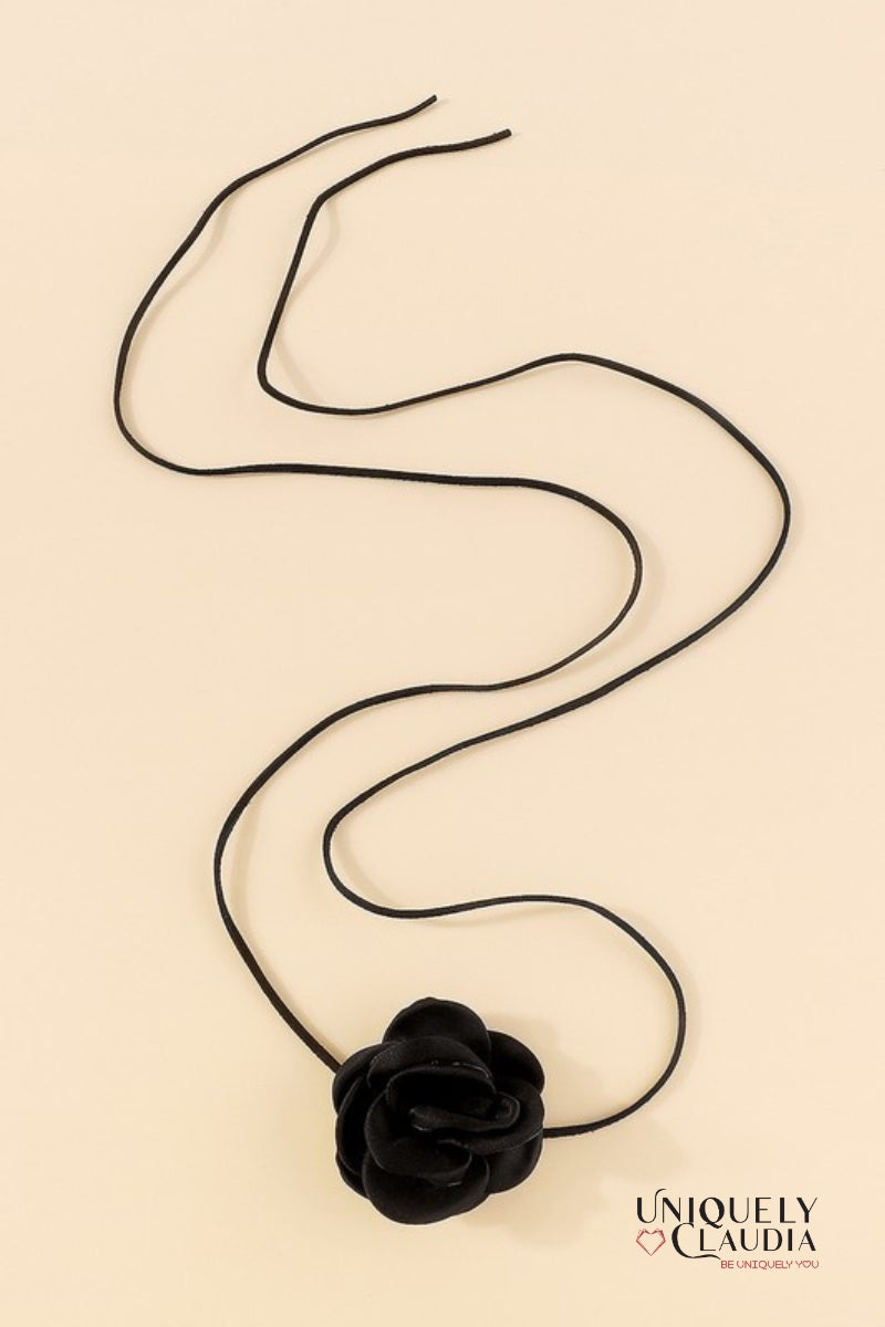 Satin Rose & Suede Choker  | Uniquely Claudia Boutique
