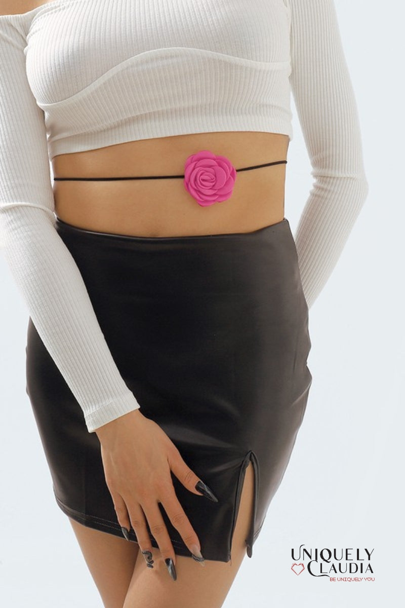 Satin Rose & Suede Choker  | Uniquely Claudia Boutique
