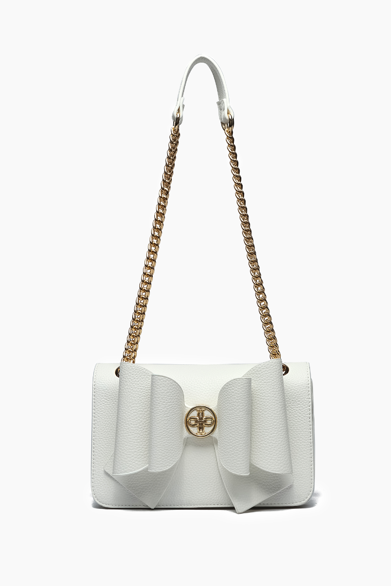 Scarlett Bowtie Dual Crossbody Bag: White - Uniquely Claudia Boutique