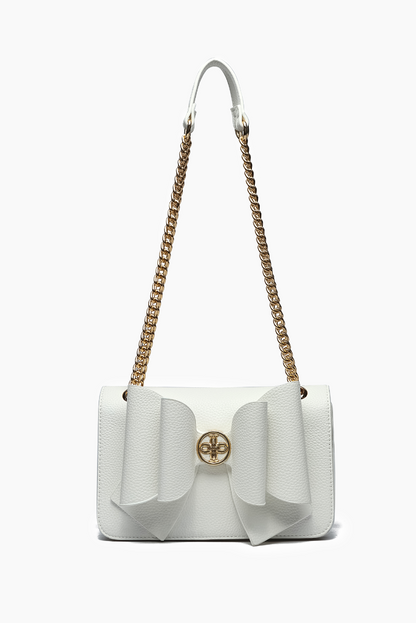 Scarlett Bowtie Dual Crossbody Bag: White - Uniquely Claudia Boutique