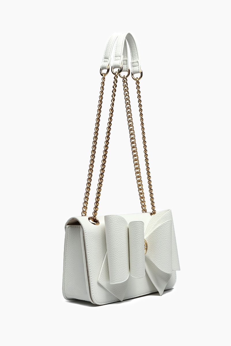 Scarlett Bowtie Dual Crossbody Bag: White - Uniquely Claudia Boutique