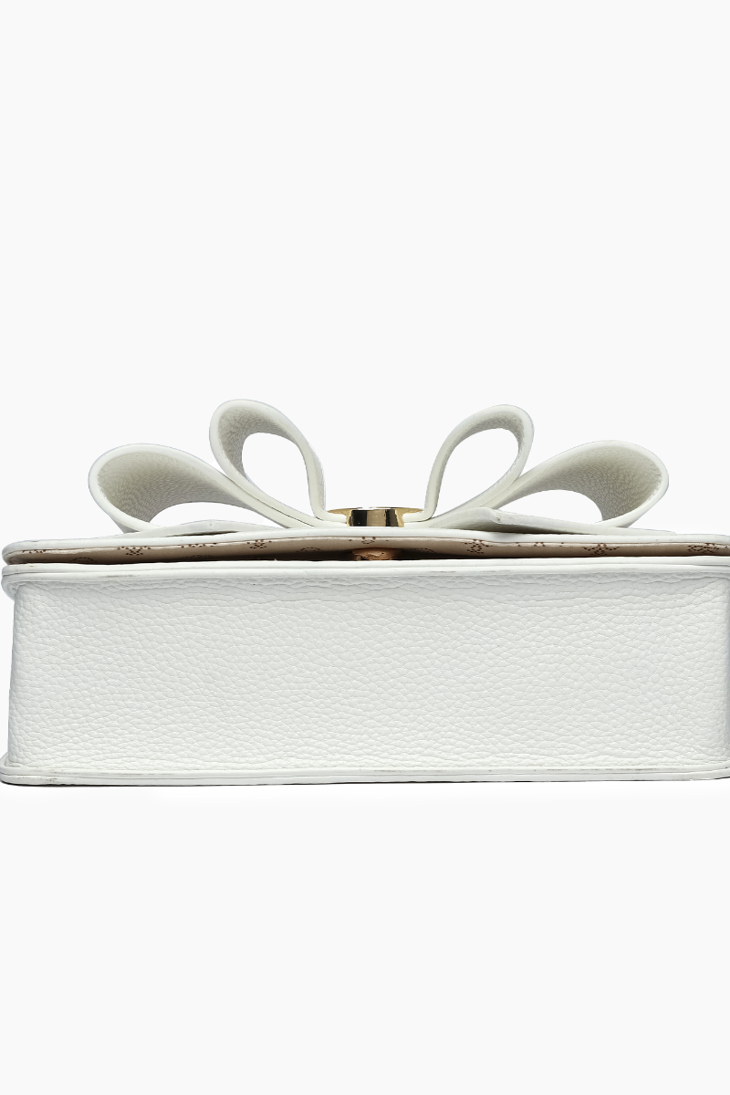 Scarlett Bowtie Dual Crossbody Bag: White - Uniquely Claudia Boutique
