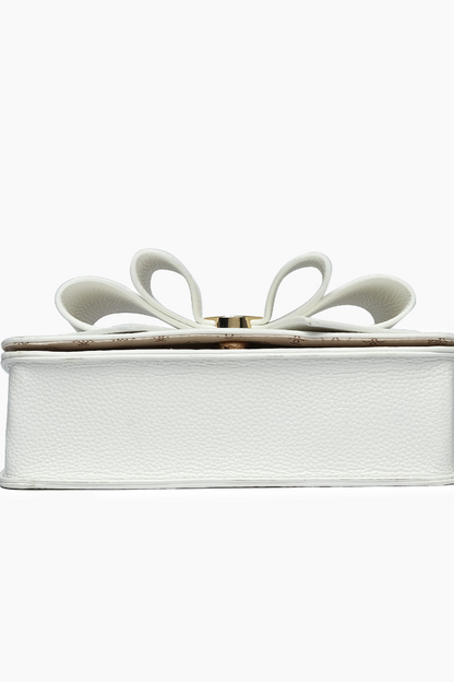 Scarlett Bowtie Dual Crossbody Bag: White - Uniquely Claudia Boutique
